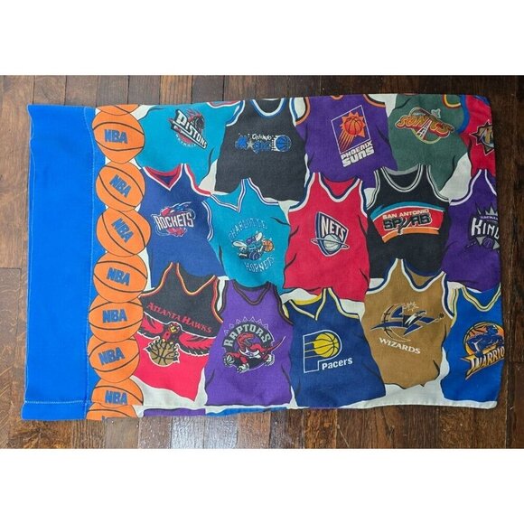 Vintage 90s Springs NBA All Team Jersey Pillowcase Lakers Miami Heat Chicago - Picture 9 of 9